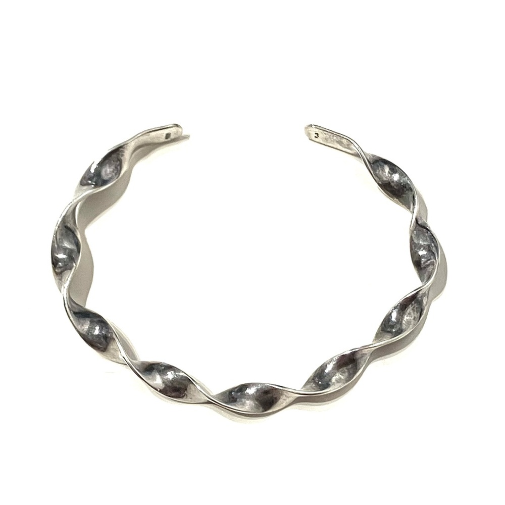 Sterling Silver 925 Twist Bangle Bracelet